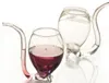 كأس النبيذ 300ML أبيض مع أنبوب القش هدية فريدة من نوعها الإبداعية النبيذ النبيذ النبيذ المطبخ، شريط الطعام XB
