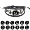 Nuovi bracciali con lettera iniziale 18MM Glass Time Gem Cabochon zenzero bottone a pressione 26 Alphabet Charm Bangle per gioielli moda uomo donna