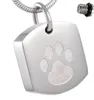 Whole custom memorial pet bones and ashes box square footprint of the bottle pendant urn funeral cremation necklace fashion je1678506