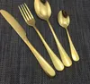 4 Piece/Set Gold color Stainless Steel Dinnerware Sets Tableware Knife Fork Teaspoon Cutlery Set Tableware Set