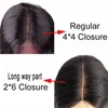 2x6 Deep Part Lace Closure With Human Hair 3 Bundles Brazilian Straight Pre Plucked Lace Closure With Weave for Women Natural Color