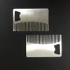 Professionell Mäns Mustasch Comb Anti Static Stainless Steel Beard Comb kan vara bärbar flasköppnare Snabb leverans F1664