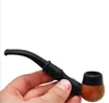 Handmade freestyle ébano tubo removível filtro de cabo acessórios de cigarro flexão de tubos de madeira