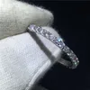 Eternal Samica Obietnica Pierścień 100% Soild 925 Sterling Silver Jewelry Round 5A Cyrkon CZ Zaręczynowy Zespół Ślubny Pierścienie dla kobiet