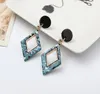 Neue Vintage Raute Acryl Baumeln Ohrringe Persönlichkeit Geometrische Form Harz Ohrringe für Frauen Mode Schmuck Geschenke