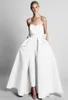 Stijlvolle rode jumpsuit prom jurken Sweetheart Strapless satijnen tailleband zwart witte bruiloften gastjurk avondjurken verwijderbaar sk8594793