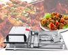 2018 New Free Shippinghigh quality Manual type meat skewer machine ,eight satay skewer machine,stainless steel plate 3mm,very strong