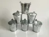 Galvaniserad Metal Bucket Party Favors Dekoration, Mini Planters Tin Pails, Mini Bucket Wedding Party Supply