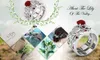 Hurtownie Darmowa Wysyłka Musing Luxury Biżuteria 925 Sterling Silver Red Ruby CZ Diamentowe Gemstones Kobiety Wedding Bridal Heart Ring Set Prezent