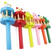 Giocattoli di tintinnio di legno per bambini Bell Toy Cartoon Handbell di legno Strumento di sviluppo musicale Regalo per bambini Infantile