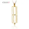 CLUCI Cylinder Charms Mounting 925 sterling silver Tube Pearl Necklaces cage Pendant to hold pearls, minimalism jewelry for OL S18101607