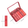 Märke Hengfang 6 ColorsSet Lip Set Longlasting Moisturizer Lipstick Nude Pumpkin and Red With Mirror Lips Makeup 15GX66056307