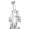 Nyaste dubbelåtervinningsglas Bong Hookahs 8.7 -tums propeller Percolater Water Pipes Oil DAB Rigs 14mm Female Joint With Bowl XL167
