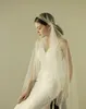 Twigs High Quality Bridal Veils With Cut Edge Fingertip Length Beads One Layer Tulle White Elegant Hotselling Wedding Veils #V604