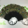 137quot35CM 21 Bones Peacock Fan Plastic Staves Feather Fan for Costume Dance Party Decorative Handheld Folding Fan 11 Color4545951