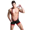 Nylon Homens Macacões Undershirt Sexy Wrestling Singlet Underwear Tops Regatas Gay Estiramento Apertado Pequeno Emagrecimento Masculino Bodysuit Undershirt