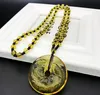 Collier pendentif Citrine Ruyi Ping Longfeng Chengxiang, topaze de bon augure en verre, boucle de paix, chaîne de pull, cheveux aléatoires