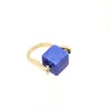 natural stone ring Square blue Turquoise pink crystal ring for women jewelry