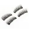 3 Magnetyczne rzęsy 3d Handmade Fałszywe rzęsy Mink Magnesy Wielokrotnego Użytku Trójne Naturalne Miękkie Magnes Włosy Eye Lashes 4 sztuk / zestaw