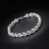 Luxury Jewelry Sparkling 18K White Gold Filled Marquise Topaz CZ Diamond Full Roma Bracelet Hot Party Women Bracelet For Lovers' Gift