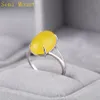 Fine Silver 925 Sterling Silver Ring Women Engagement Wedding Ring Semi Mount for 10x14mm Oval Cabochon Amber Opal Agate White Gol2074116