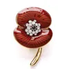 2 "plaqué or rouge peint et clair strass cristal diamante diamante brillant broche broches femmes dree badge