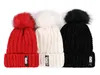 New fashion women's hats winter hat knit plus fluff ball warm letters leisure hat free shipping