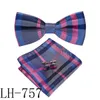 Mens Bow tie men silk bow ties designer for Men Classic Silk Hanky Cufflinks Jacquard Woven Whole weeding business party 6229689