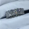 Moda Coração Forma anel 5A Claro Cz Stone White Gold Filled Anel de noivado de casamento para as mulheres Nupcial Jóias dedo