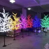 LED Artificial Cherry Blossom Tree Light Christmas Light 1248pcs LED -glödlampor 2m/6.5ft höjd 110/220VAC Raintät utomhus Använd gratis frakt