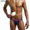 JOCKMAIL 3PCS /Lot men underwear penis jockstrap sexy bulge enhancing push up cup pad gay underwear calzoncillos hombre slip C18111601