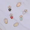 200pcslot hibou charmes pendentif Bird charme émail hibou gold plaque de cache diy résultats 5 couleurs7869220