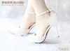 2019 Nuovo arrivo Scarpe da sposa estive Scarpe eleganti da sposa in cristallo di perle Artigianato Piattaforme con tacco alto Prom Party Shoes314I