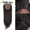 Silk Base Closure 4x4 Silkeslen Straight Brasilian Malaysian Peruvian Indian Virgin Human Hair Natural Color Hair Extensions Bellahair