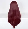 Cabelo feminino vermelho profundo tingido peruca perucas vinho vermelho corpo ondulado borgonha j15604887