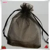 100pcs 7x9 cm Organza Sacs bijoux transparents Sacs de bijouterie emballages Drawable Organza Sacs de mariage Sacs Sachet Organza 5ZSH3125630032