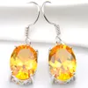 Luckyshine Wedding Jewelry Sets Oval Citrine Gems 925 Sterling Silver Cubic Zirconia Pendants Drop Earrings Lady Jewelry Sets Free shipping