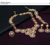 Dubai 18K pingente de ouro flor colar colar de moda tripe africano Conjuntos de jóias nupciais (colar + bracelete + brincos + anel)