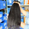 300g Brezilya Yaki Düz İnsan Saç Dokuma Paketleri İşlenmemiş Peru Malezya Hint Kinky Düz Dalga Saç Paketi 6 PCS