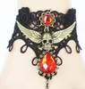 chaud nouveau Halloween vintage pirate crâne ailes dentelle noire dame bracelet bande anneau chic classique exquise élégance