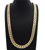 12mm Miami Cuban Link Kedja 14K guldpläterad halsband