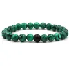 JLN Matte Onyx Malachite Par Armband Power Pärlor Sträckta armband för Man Woman