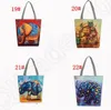 Bolso de playa de viaje informal para mujer, bolso Floral bordado, bolsos de hombro con estampado de búho nocturno, bolso de compras de lona con pájaros para mujer