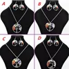 Donne Arcobaleno 7 Chakra Ametista Albero della vita Chip di quarzo Orecchini Collana Set di gioielli Collana di pietra naturale albero della saggezza multicolore