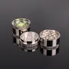 Luminous kaleidoscope pattern cigarette grinding device grinder 3 layer metal smoke cutter
