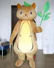2018 Costume da mascotte scoiattolo marrone caldo di alta qualità con foglia verde da indossare per adulti