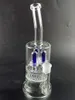 Straight Tube Glass Bong Hookahs with Double Recycler Inline Perc Beaker Bongs Freezable Coil Dab Rig 12 Inch Water Pipes Build Oil Rigs