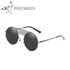 2021 runde Metall Sonnenbrille Männer Frauen Mode Gläser Marke Designer Retro Vintage UV400 Mit Fall Box