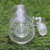 Sest Ny designglas Ash Catcher Robust Glass Ashcatcher med däck perc honungskaka perc för glas bong 14mm, 18mm fog