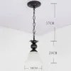 Country Rustic Iron Hallway Ceiling Pendant Light Balcony Glass Flower Hanging Lamp Retro Black Metal Corridor Hanging Lighting Fixtures